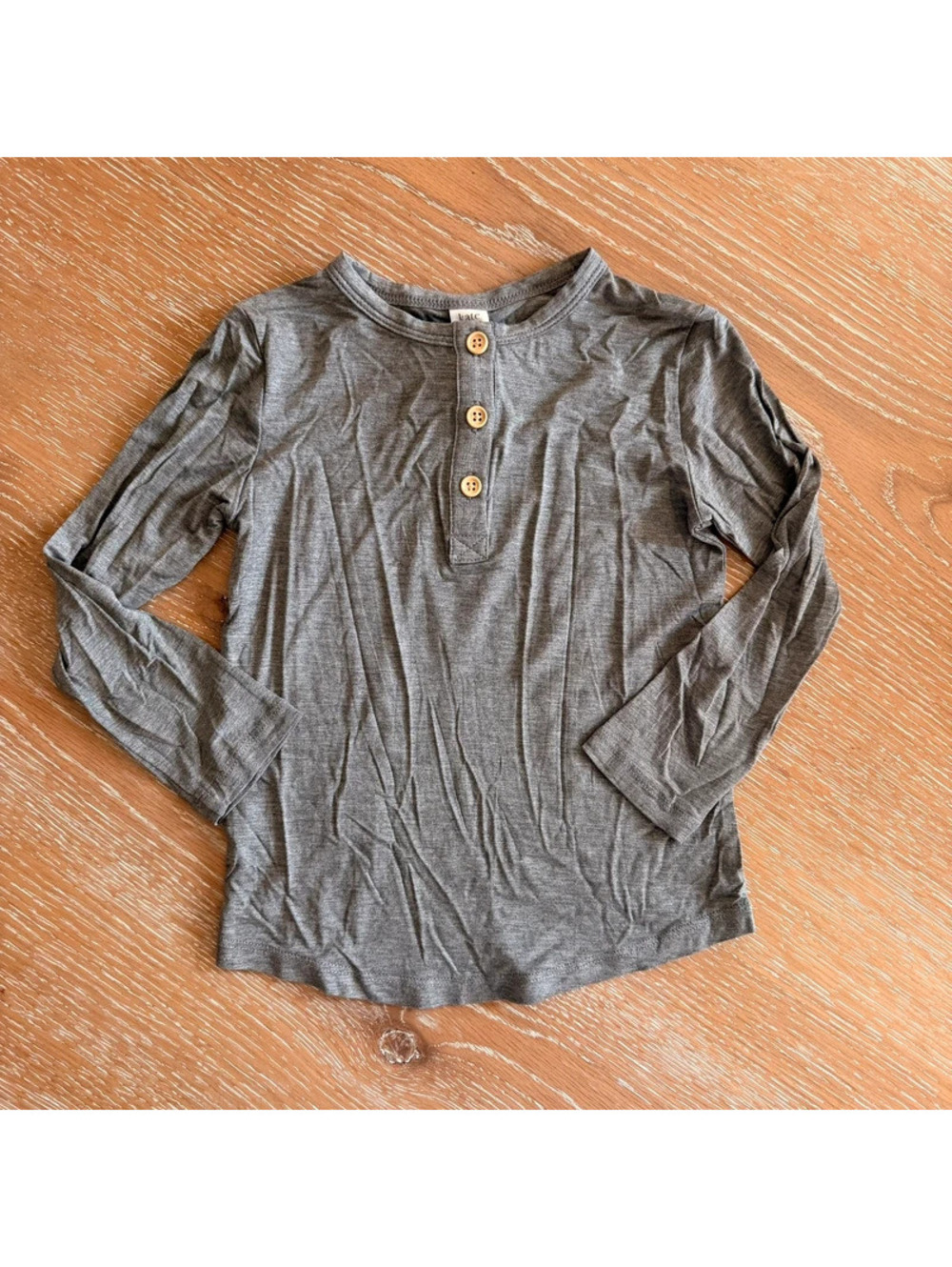 Kate Quinn Grey Organic Bamboo Henley 3T